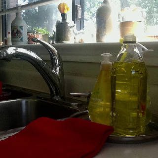 Bulaşık deterjanını, zeytinyağı şişesinin içine koyarak kullanabilirsiniz.