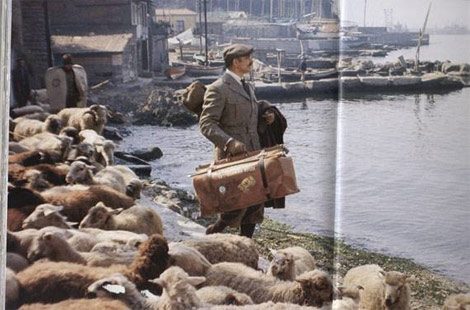 1974 mayısının Salacak sahilleri... Arka planda koyunları güden bir çoban. Doğu Expres'inde cinayet filminden bir sahne. Fotoğraftaki kişi ünlü aktör Sean Connery...
