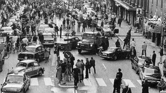 İsveç'te trafik yönünün değiştiği ilk gün 1967