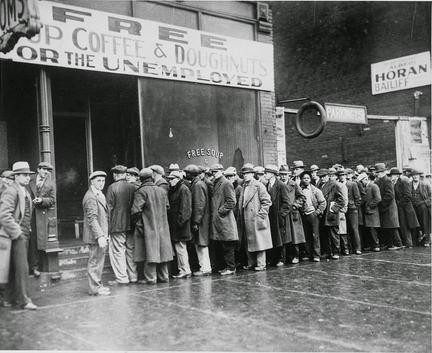 Chicago'da işsizler için ücretsiz çorba, kahve ve çörek. (1930'lar)