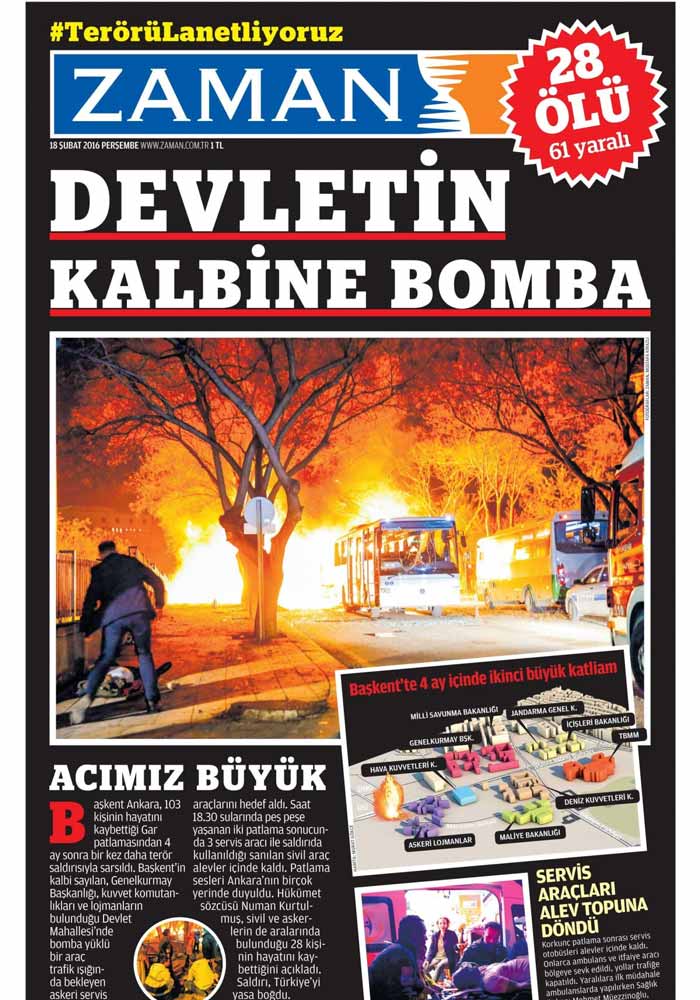 Ankara’daki hain saldırı gazete manşetlerinde Son Dakika Haberleri