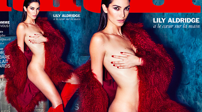 Lily Aldridge tamamen çıplak