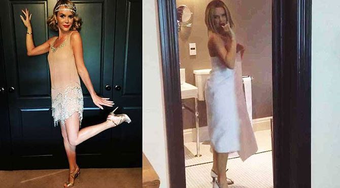 Amanda Holden banyoda dans etti