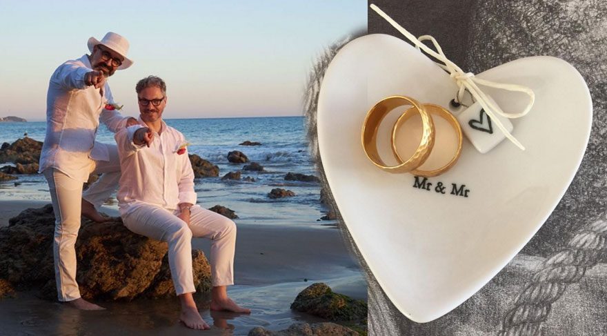 Caner Alper ile Mehmet Binay Malibu’da evlendi
