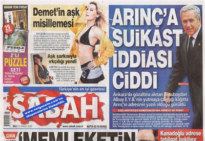 AKP'ye yakın Sabah da 22 Aralık 2009'da, “İddia ciddi” diye sürmanşet yapmıştı... 