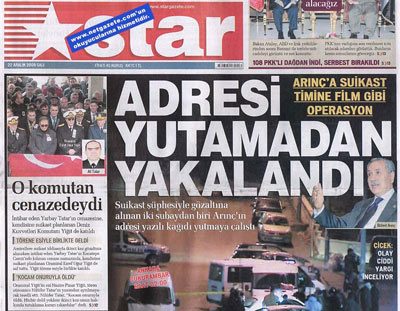 Yandaş Star Gazetesi, 22 Aralık 2009'da ‘Adresi yutamadan yakalandı' demişti...