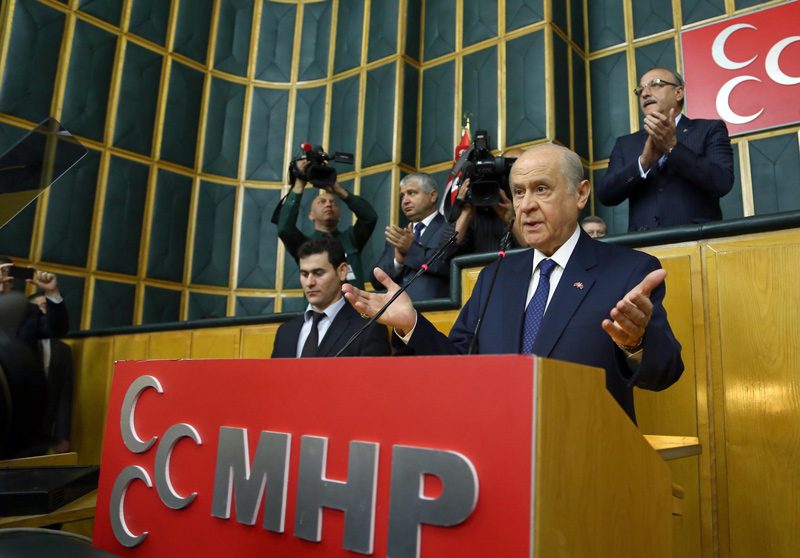FOTO:DHA - Bahçeli yasalar gereği görevinden istifa ederek seçimli kongrede yeniden aday olabilecek.