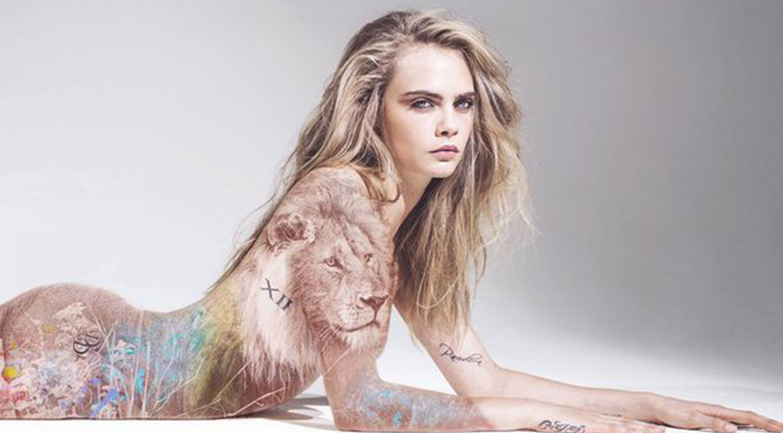 Cara Delevingne hayvan hakları için soyundu