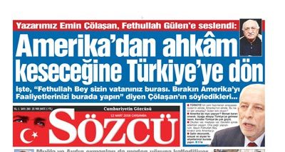 TARİH: 12 MART 2008 Yazarımız Emin Çölaşan, iktidarın işlerine karışan Gülen'i yerden yere vurdu. 