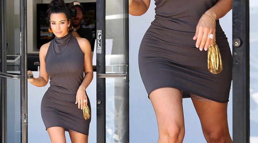 Kim Kardashian korsesini gizleyemedi