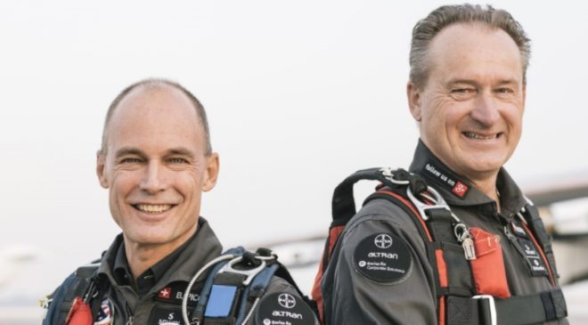 Pilotlar Bertrand Piccard ve Andre Borchberg