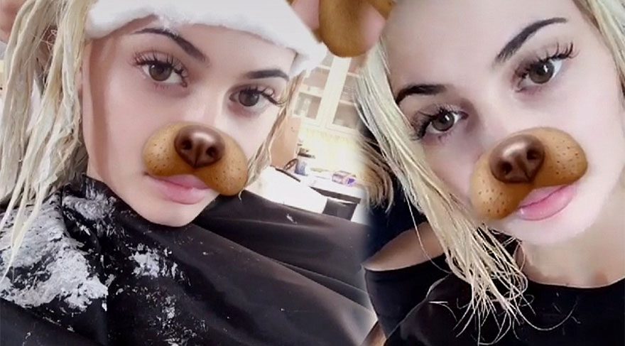 Kylie Jenner saçlarını platin sarısına boyattı