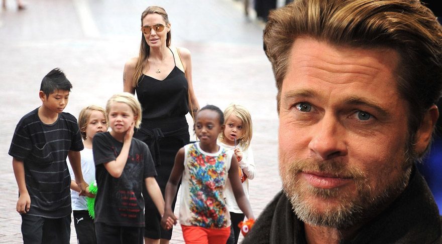 Çocuklarını karşısında gören Brad Pitt duygusal anlar yaşadı