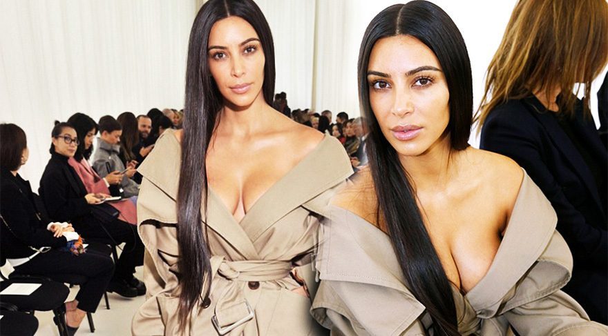 Kim Kardashian Balenciaga defile görünümü