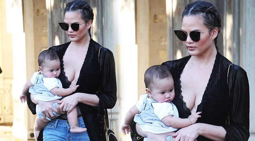 Chrissy Teigen kızıyla alışverişe çıktı