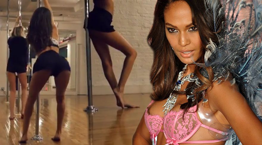 Victoria’s Secret meleği Joan Smalls’tan direk dans şovu