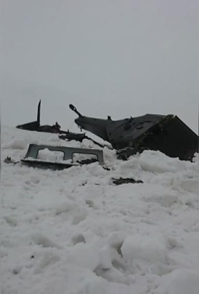 Helikopterin enkazından görüntüler