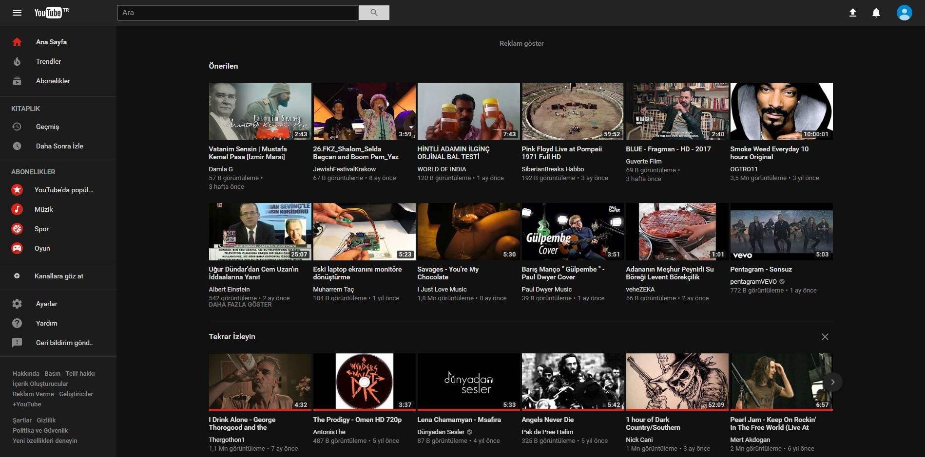 youtube-gecemodu