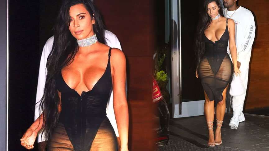 Kardashian bu sefer giyinik!