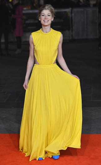 British actress Pike arrives for the world premiere of the film "Jack Reacher" in London