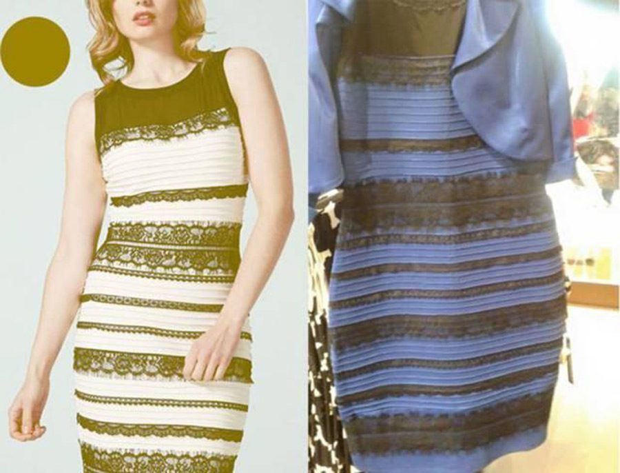 Какого цвета платья видят разный