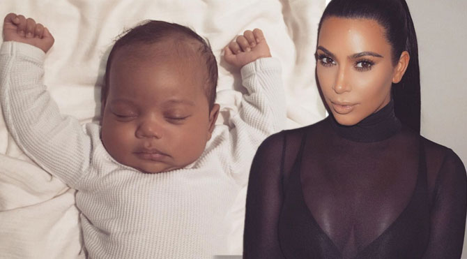 Kim Kardashian bebeği Saint West’in fotoğrafını paylaştı