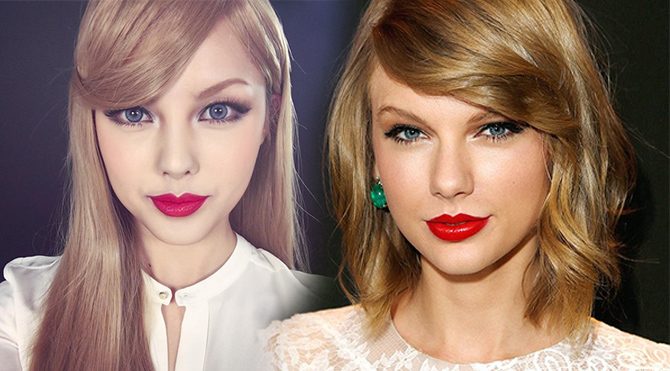 Makyajla Taylor Swift’e dönüşen Koreli