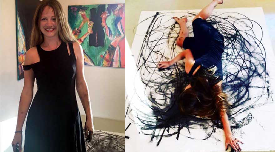 Avustralyalı ressam vücuduyla tablo yaptı
