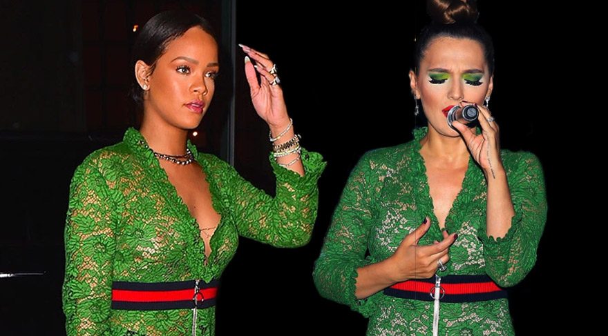 Demet Akalın ve Rihanna aynı elbiseyle…