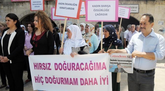 Şanlıurfa’da kadınlardan protesto
