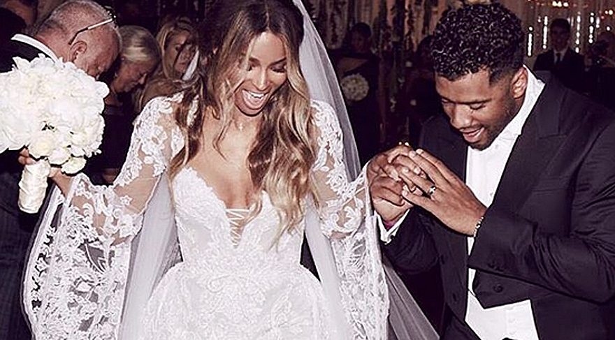 Ciara, sevgilisi Russell Wilson ile evlendi