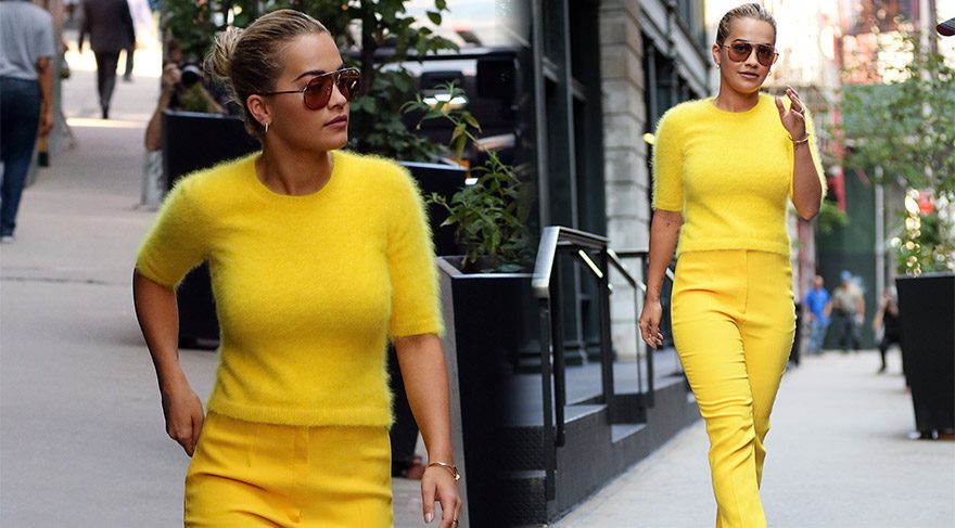 Rita Ora’nın güneş sarısı stili
