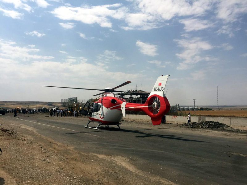 FOTO:DHA - Olay yerine ambulans helikopterler de sevk edildi.