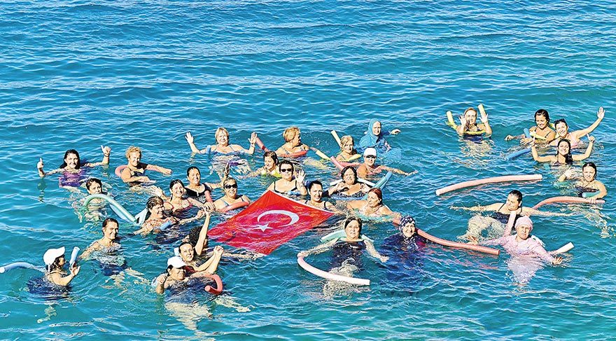 Jimnastik denize taştı