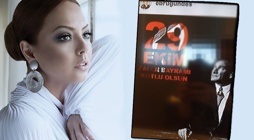 Ebru Gündeş Cumhuriyet yerine Zafer Bayramını kutladı