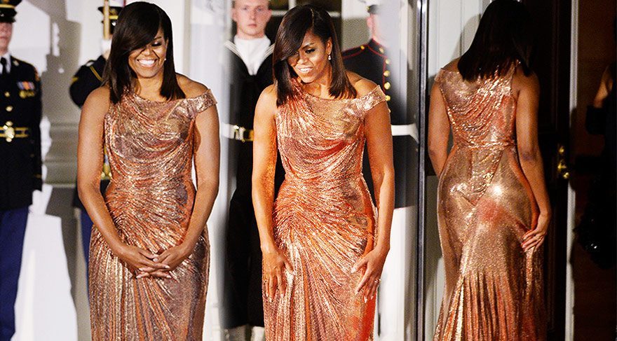 Michelle Obama şıklığıyla dikkatleri üzerine çekti