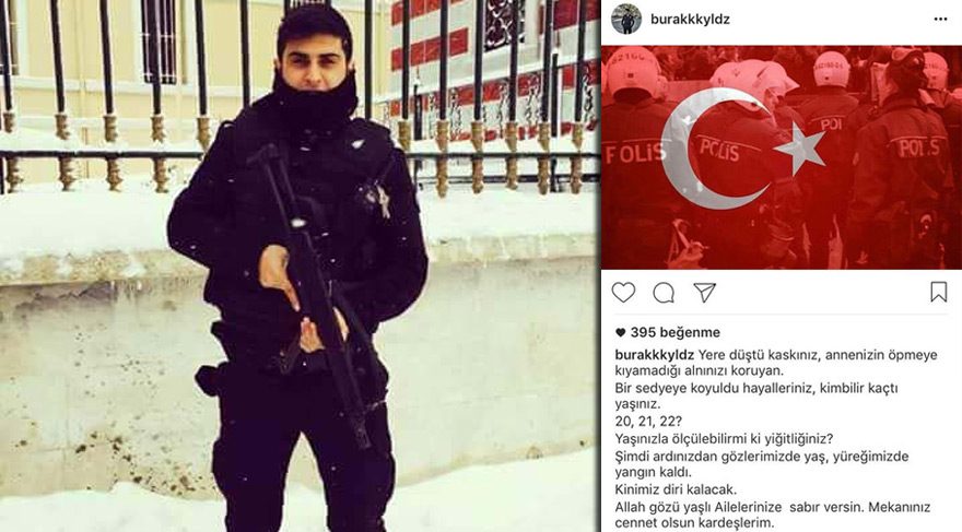 Şehit polisin yürek burkan paylaşımı