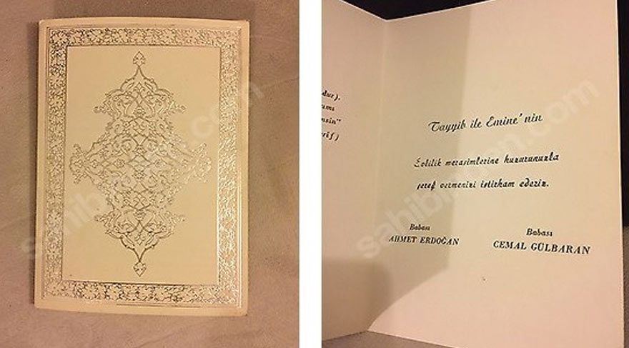 Erdoğan çiftinin düğün davetiyesi 60 bin liraya satışta