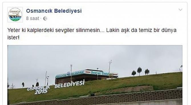 Belediye, duvar yazısına sosyal medya üzerinden cevap verdi