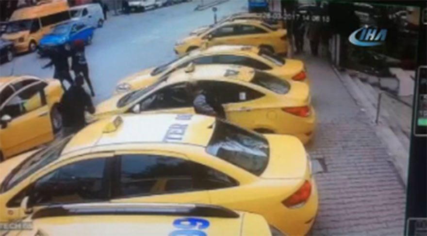 Taksici dehşeti güvenlik kamerasında