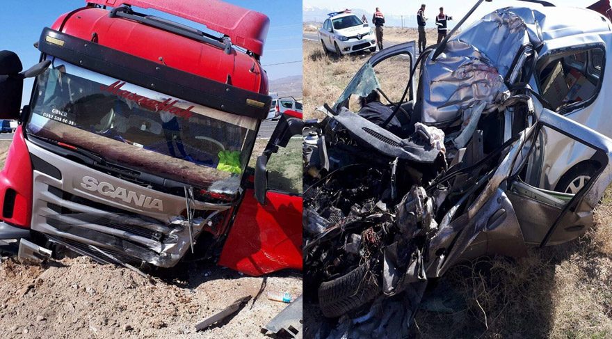 TIR’la otomobil çarpıştı: 2 ölü, 3 yaralı