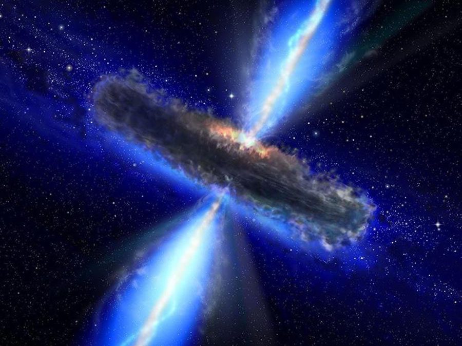 4 milyon ışık yılı uzakta kuvvetli radyasyon yayan gök cismi, yani 'quasar'