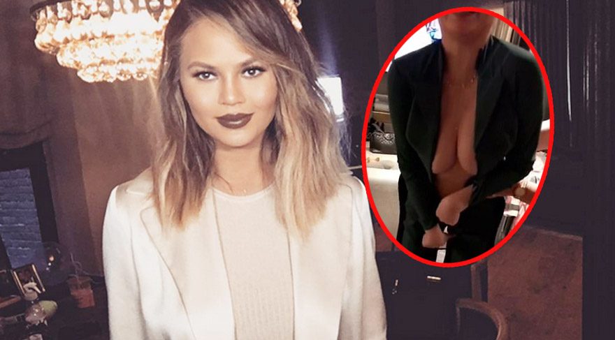 Chrissy Teigen bir türlü sığamadı