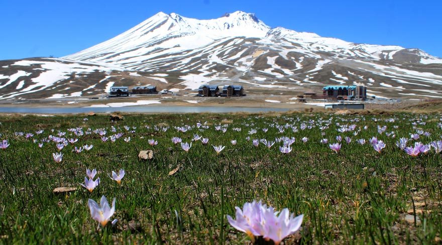 Erciyes Dağı’na bahar geldi