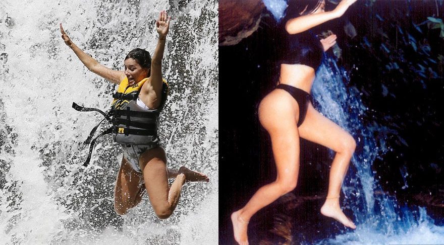 Eva Longoria şelaleden atladı