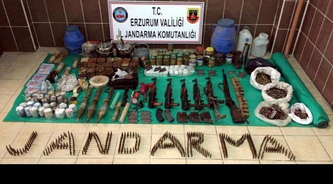 Erzurum'da PKK sığınaklarında çok sayıda mühimmat ele geçirildi