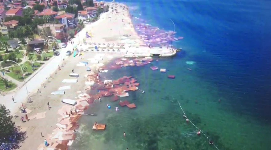 Denizdeki suntalar drone ile görüntülendi