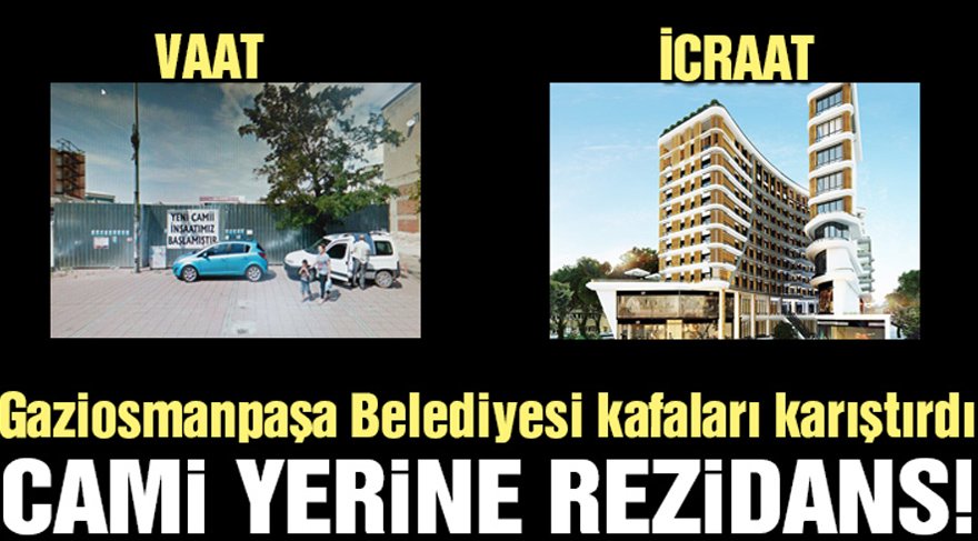 Yıkılan caminin yerine rezidans!