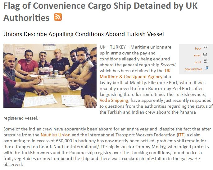 Handy Shipping Guide'da çıkan haber.