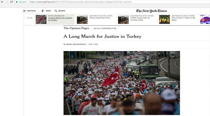 Kemal Kılıçdaroğlu’ndan New York Times’a yazı